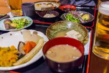 Le Bansho-no-yu dispose d'un grand buffet