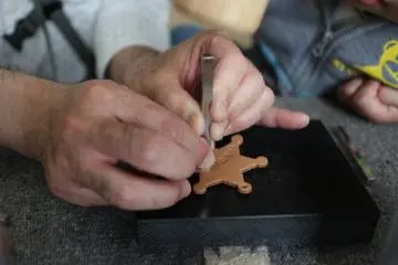 Children can create their own leather keychains