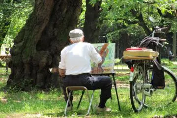 The artist was inspired to paint a tree