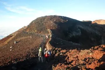 At the top