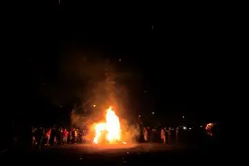 Sparks fly long distances, and the smoke can become quite thick, making for an eerie atmosphere