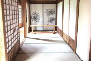 A passage along rooms