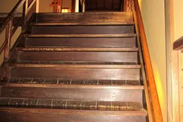 Wooden stairs to the upper floors