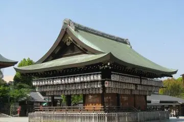 A "stage" with lanterns