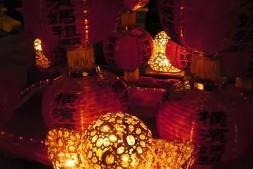 Lit up beautifully at night