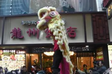 The lion extends to greet a child on the 2nd floor