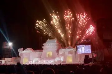Fireworks at Tokamachi Snow Festival