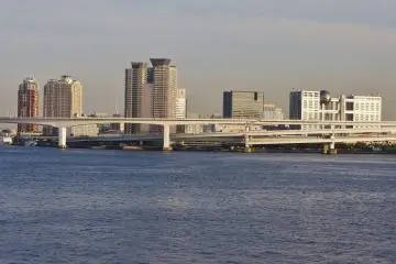 View of Odaiba from the terminal is best on a bright day