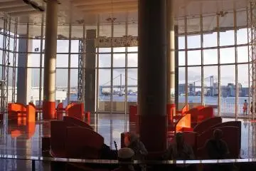 Inside the Terminal building -note there are not many food establishments here.