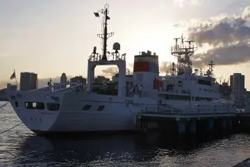 The Marine Departments ship docks in the Harumi Terminal
