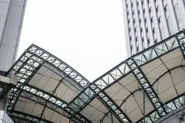 The modern architecture of Hiroshima's shopping malls.