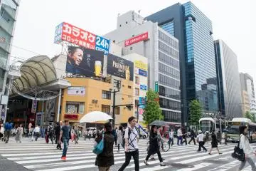 Hiroshima city's bustling downtown.