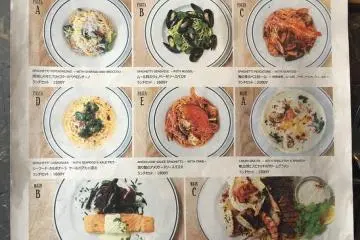 Overview of the lunch menu
