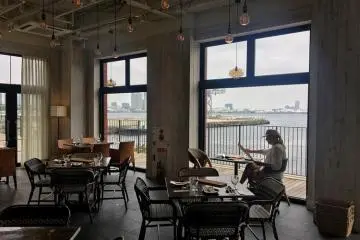 Dining area with views overlooking the sea
