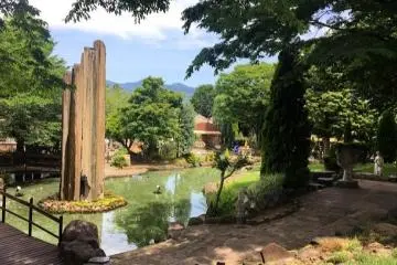 View of a central pond
