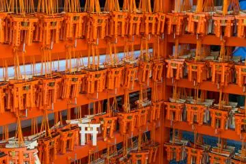 Les visiteurs du Fushimi Inari-taisha offrent leurs prières sur des torii miniatures