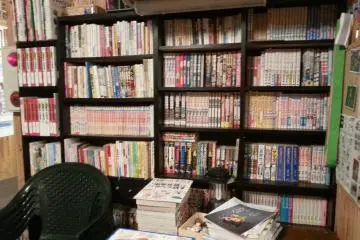Shelf of comics