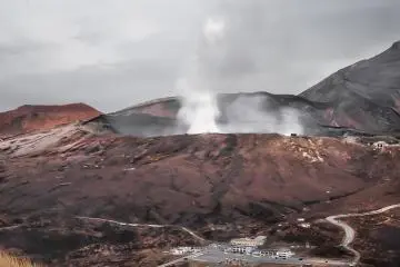 Whether viewed from close or afar, Mount Aso is an impressive sight