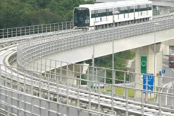The Linimo snaking its way across eastern Nagoya