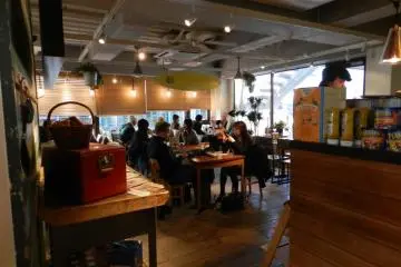 The spacious seating area
