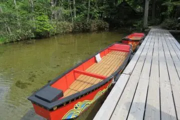 Boat at Myojin Pond used for festivals