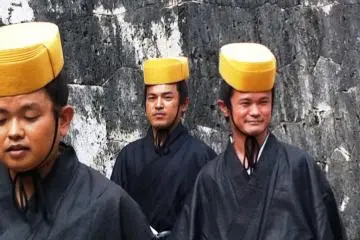 Shuri Castle a world heritage site in Naha Okinawa is often used as a setting for historical dramas on TV