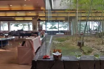 Buffet breakfast with a view