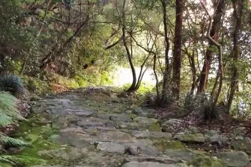 One of the castle's stone pathways