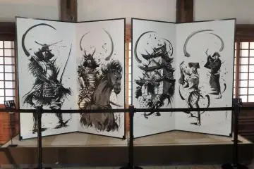 Beautiful screens on display in the castle