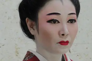 A close-up on one of Urashima's dancers