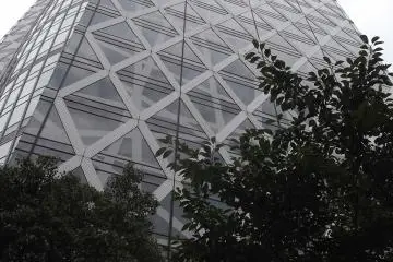 Trees highlight its futuristic artificiality