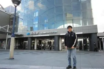 Takamatsu Station the start of the Sunrise Seto Train to Tokyo via Kyoto and Nagoya