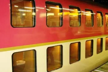 Sunrise Seto Double Decker Train Close up