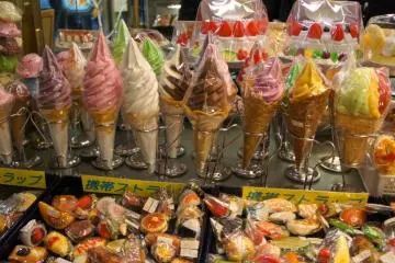 Delicious looking but fake icecream at Kappabashi