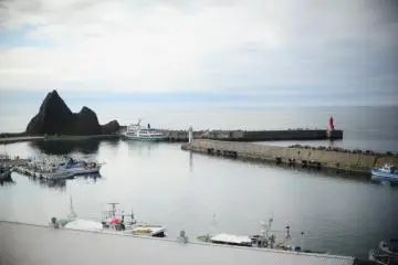 View of harbor from room window