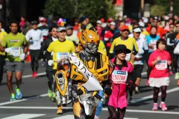 Wearing costumes is very popular at the Tokyo Marathon,