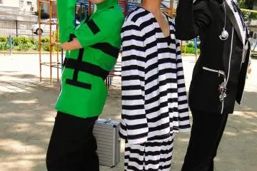 Cosplay trio in the park