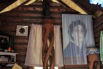 A shrine within the grounds appears to be to somebody's mum