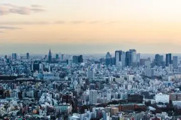 The skyscraper districts of Tokyo can be seen well from the observatory