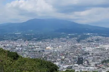 View of Numazu with Mt Fuji in background from Kankiyama Park