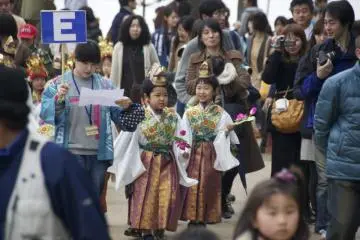 Cute kids in colorful costumes.