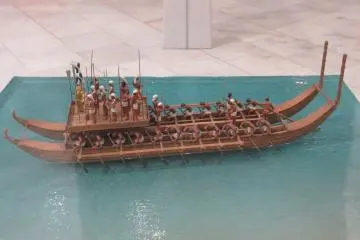 Boats from the hundreds of islands in the Pacific are represented here