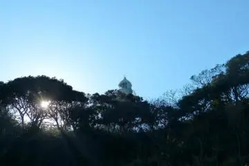 The lighthouse seen from the shore