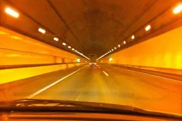 Inside the Tokyo Wan Aqua-Line tunnel