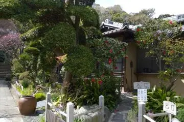 The reception is to the right, just inside the gate