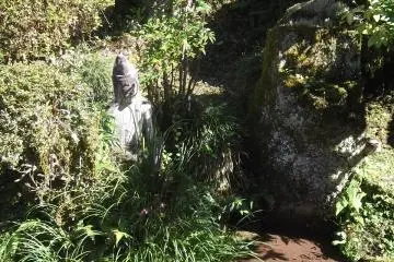 A statue in the garden