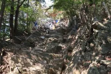 Midway up, the path gets more difficult