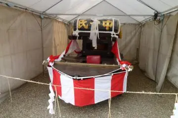 Boat on display during Sumiyoshi Festival