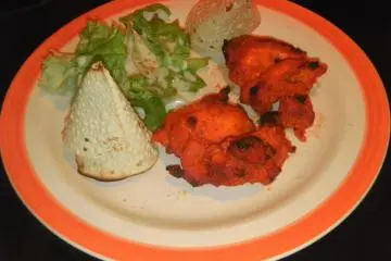 Dinner set with curry and naan