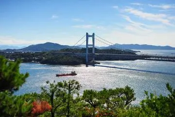 view of bridge from the main island of Honshu
